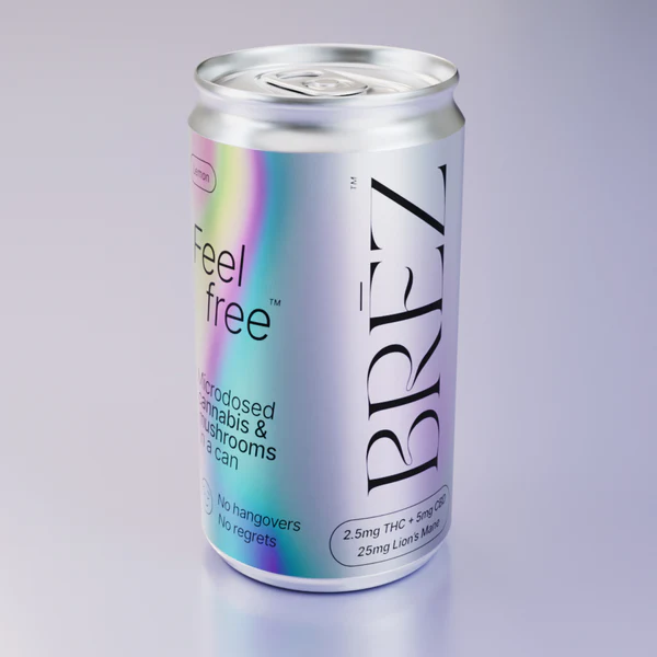 BREZ Lemon Elderflower 7.5oz | 2.5MG THC, 5MG CBD, 25MG Lion's Mane (1600mg Fruiting Bodies) - 21 and over only